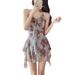 Elegant Floral One-Piece Swimsuit – Modest Halter Neck Swimsuit With Skirted Design (S/M/L/XL/OS)_ecoleips.com