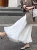 K Jellyfish Skirt Women's New High Waisted A-line Design Sense Niche Fluffy Flower Bud Half Body Long Skirt_ecoleips.com