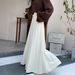 High-Waisted Knitted Midi Skirt Solid Color Minimalist Style Drawstring Casual Korean Mid-Length Pleated New Autumn Winter_ecoleips.com