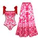 Women's sexy one-piece swimsuit female conservative hot spring resort swimsuit wrap skirt suit_ecoleips.com