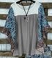 2022 Cross-Border European And American Women's Clothing Spring/Summer Wish Bat Sleeve Printed Color Block Waffle_ecoleips.com