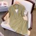 Women's Clothing Two Piece Sleeveless Tops And Shorts Two Piece Suits Large Size Fat Mm Temperament Loose Slimming Meat Covering Sports Suit_ecoleips.com