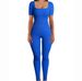 Women's Clothing Women's Slimming Ribbed Square Neck Bodysuit Hip Lifting Sexy Yoga Sports Jumpsuit For Spring/Summer Style_ecoleips.com