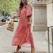 2024 plus Size Women's Geometric Print Puff Sleeve Dress Autumn New Arrival Street Style Independent Website Hot Selling_ecoleips.com