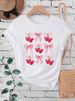 European And American Cross-border Foreign Trade Wholesale Clothing, Cherry Pattern Printed Round Neck Plus-size_ecoleips.com