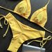 Women's Solid Color Bikini Set - High Elasticity Swimwear For Beach & Pool - Soft Nylon & Cotton Blend - S/M/L Sizes_ecoleips.com