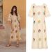 Bohemian Floral Embroidered Square-neck Lace Crochet Hollow-out European And American Long Dress_ecoleips.com