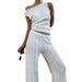 Women's Clothing Sleeveless Vest Casual Trousers Spring And Summer Beach Style Knitted Embossed Temperament Ladies Suit_ecoleips.com