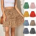 Popular Women's Clothing Fashion Printed Skirt Small Floral A-word Short Skirt_ecoleips.com