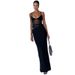 Women's Clothing Winter New Fashion Sexy Splicing Slit Mesh See Through Suspender Dress_ecoleips.com