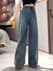 Fashionable Preppy Style Women's Top And Jeans Set Short Sleeved Plaid Collared Embroidered Fashion Top Paired With Stretch Jeans_ecoleips.com