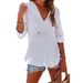 Women's Sporty Long Sleeve Hoodie V Neck Shirt Top With Pockets For Summer Amazon Beach Cover Up Casual Loose Fit Blouse_ecoleips.com