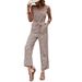 Printed fashion pants with straight tube leopard print jumpsuit_ecoleips.com