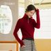 Women's Slim Fit High Neck Fleece Sweatshirt Long Sleeve Zipper Warm Double Sided Autumn Winter Top England Style Elegant Fashion_ecoleips.com