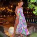 New Spring And Summer European And American Fashion Women's Printed Lace-up Vented Backless Holiday Dress Dress_ecoleips.com