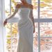 Women's Clothing One Shoulder Light Wedding Dress With Temperament And Trailing Forest Style Travel Photography Simple Long Sleeved Dress_ecoleips.com