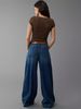Women's Stretch Wide Leg Jeans - Classic Blue Denim Pants With Functional Pockets | Comfortable & Elegant For Work & Casual_ecoleips.com