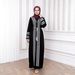 Women's Clothing Modest Abaya Dress Elegant Plus Size Abaya Dress – Embellished Muslim Evening Gown With Flared Sleeves (Polyester & Rhinestone)_ecoleips.com