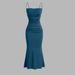 2026 Women High Waist Tie Strap Dress, Sleeveless Hip Wrap Sexy Long Dress_ecoleips.com