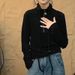 American-Style European-Made Women's Top With Zipper, Half-High Collar, Long Sleeves; Perfect For Autumn/Winter Warm,_ecoleips.com