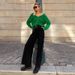 Women's Clothing Wide Leg High Waist Suit Pants Casual Slim Straight Floor Length Pants_ecoleips.com