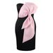 K Sexy One Shoulder Dress With Strapless Contrasting Bow Tie Dress_ecoleips.com