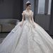 Off-Shoulder White Wedding Dress 2025 New Model Bride Heavy Craft Luxurious French Vintage Main Train Straight Hair_ecoleips.com