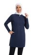 Hot-selling Muslim Women's Clothing Top Arab Sportswear Solid Color Long Sleeve Zipper Sweatshirt Outdoor Y026_ecoleips.com
