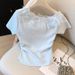 Women's Clothing Style Sweet 3D Floral Print Short Sleeve T-Shirt Women's Slim Fit Waist Cinching Summer Top Fashion_ecoleips.com