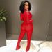 Women's Lace Sheer Jumpsuit Set - Long Sleeve Hollow Out Bodysuit With Floral Print Pants, Streetwear Style (S-L)_ecoleips.com