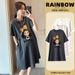Maternity Summer Dress 2024 New Fashion Casual Sweet Age Reduction Loose Large Size Small T-shirt Skirt_ecoleips.com