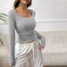 Voya Women's Round Neck T-shirt For Spring And Summer Fashion, Versatile Short Style, Fashionable Temperament, Solid Color Top_ecoleips.com