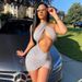 European And American Cross-border Women's Clothing 2025 New Summer Fashion Sexy Backless Halter Neck Hollowed-out_ecoleips.com
