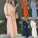 Women's Casual Loose Dress Two Piece Set Solid Color_ecoleips.com