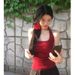 Summer 2026 Retro Burgundy Strapless Square-neck Unique Design Halter Neck Anti-exposure Tank Top For Hot Girls_ecoleips.com