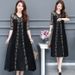 Summer Temperament Dress With Loose Five Quarter Sleeves Lace Women's Plus Size And Big Swing Long Skirt Trend_ecoleips.com