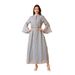 Modest Abaya Dress Women's Elegant Long Dress With Middle East Cross-Over Embroidery Bell Sleeves Pullover Style For Dubai Fashion_ecoleips.com
