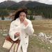 Autumn And Winter New Imitation Rabbit Fur Thickened Warm Temperament Extended Plush Coat Fluffy Jacket Suit Collar_ecoleips.com
