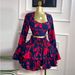 Women's Clothing Sweet And Fresh Printed Square Collar Long Sleeved Shirt High Waist Ruffled Skirt Two Piece Suit_ecoleips.com