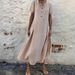 Women's Clothing Casual Loose Long Sleeve V Neck Pocket Party Cotton And Linen Dress For Women_ecoleips.com
