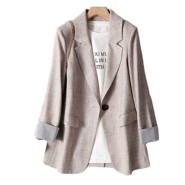Women's Blazer - Oversized Button-Up Jacket With Princess Sleeves, Trendy Casual Blazer For Spring/Fall_ecoleips.com
