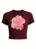 Women’s Summer Crop T-Shirt, Y2K Aesthetic Graphic Print Casual Streetwear Tee_ecoleips.com