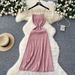 Elegant Ribbed Knit Slip Dress for Women Soft Summer Bodycon Midaxi Dress Versatile Stretchy Camisole Dress for Layering_ecoleips.com