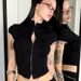 Fashion Design Sense Chinese Stand-up Collar Breasted Can Be Hollowed Out Two-wear Top Spice Girl Sexy Versatile And Thin Short-sleeved Top_ecoleips.com