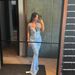 Women's Clothing New Blue Sequins Slim Sexy Pearlescent Temperament Long Skirt Hip Dress_ecoleips.com