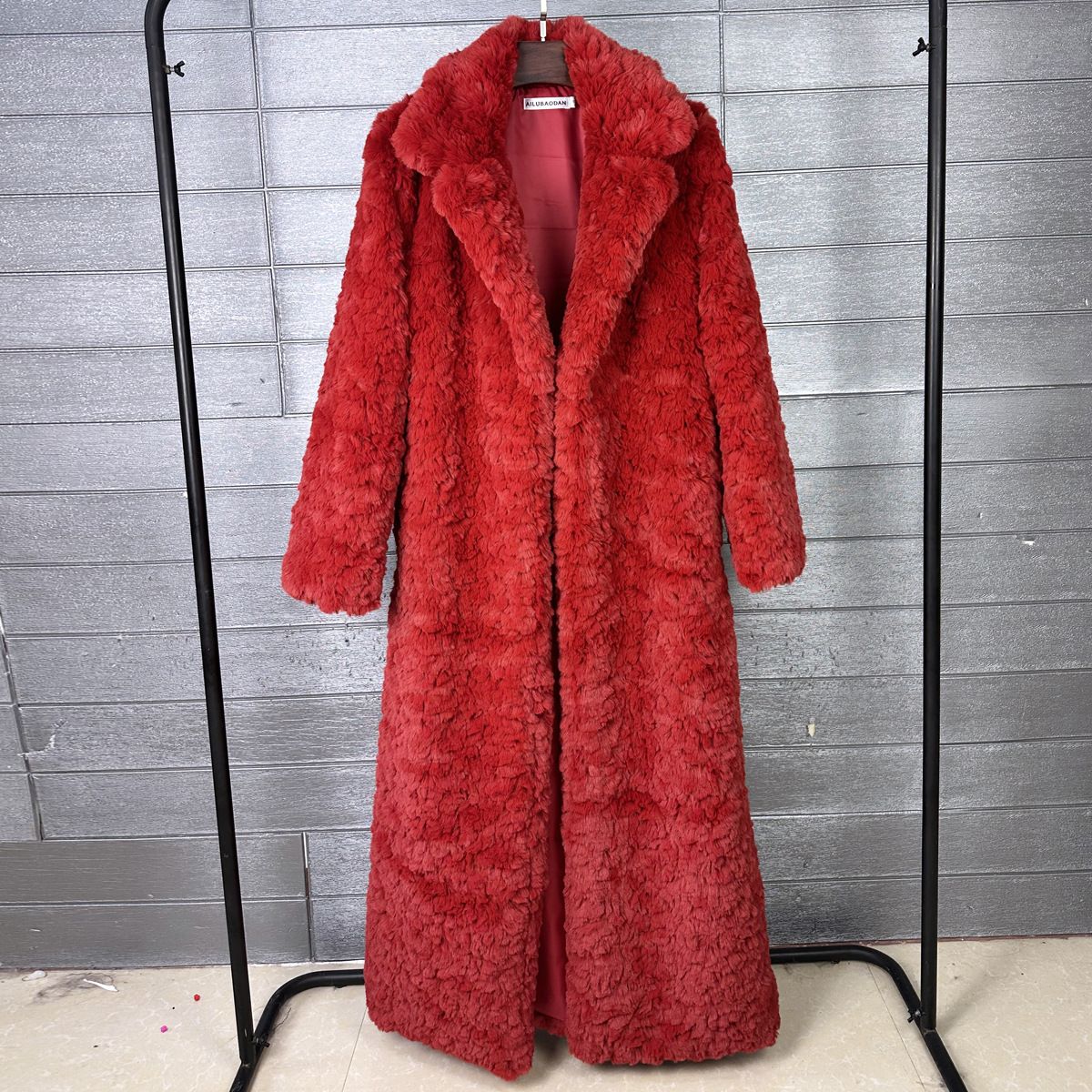 K Hairy Coat, Women's Imitation Fur, Elongated Suit, Lapel Coat_ecoleips.com
