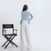 Minghai 2025 Autumn New White Pleated Denim Wide-Leg For Women Loose High-Waist Slimming Straight-Leg Floor-Length Pants_ecoleips.com