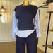 Women's Summer Casual Stripe Print High Waist Pants Set With Round Neck Blouse – Stylish & Comfortable Outfit For Everyday Wear_ecoleips.com
