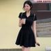 Spring And Summer New Style Elegant Waist-cinching Slimming Short-sleeve Polo Collar Figure-flattering High-waisted_ecoleips.com