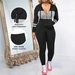 Women's Long Sleeve Round Neck Zipper Top And Pants Two-Piece Set Casual Comfort Jogger Outfit_ecoleips.com